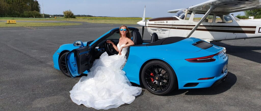 Ein trägerloses Traumkleid.